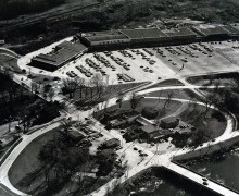 Billings Bridge Plaza from the air in the late 60s